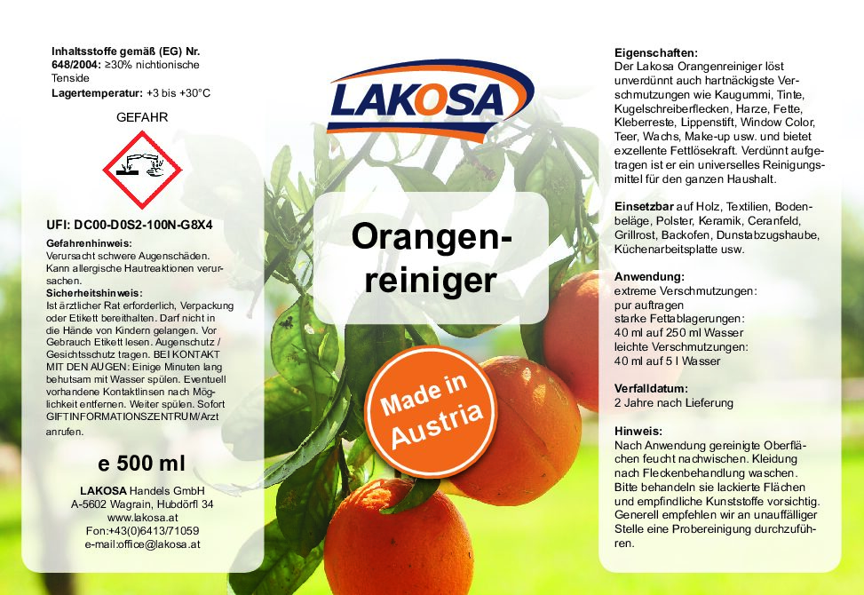 Orangenreiniger Konzentrat 0,5L – Bild 2